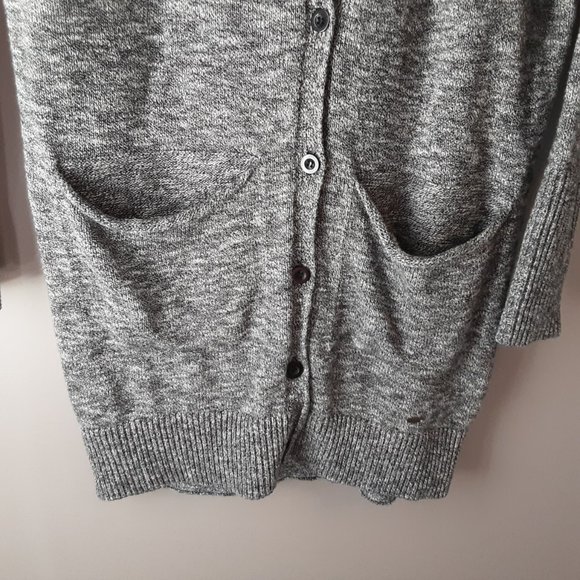 O'Neil Heather Grey Cotton Long Boyfriend Fit Cardigan XS - Picture 5 of 12